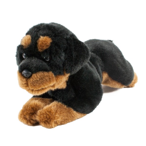 Kuscheltier Rottweiler 30 cm mit Schwanz liegend Uni-Toys