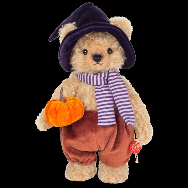 Teddy Hermann Halloweenbär 2024 hellbraun mit Kürbis 25 cm