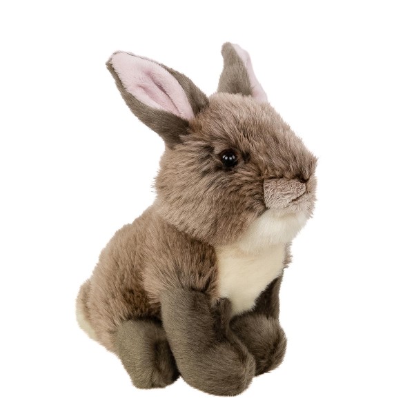 Kuscheltier Hase sitzend graubraun 18 cm