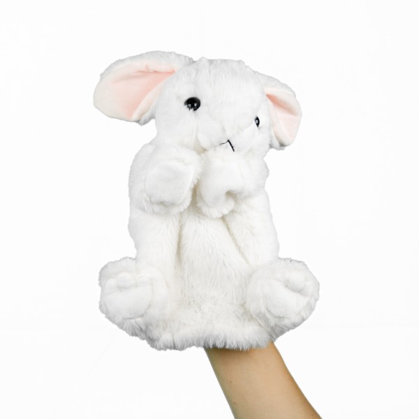 Handpuppe Hase weiß 23 cm Plüschhase Kuscheltier