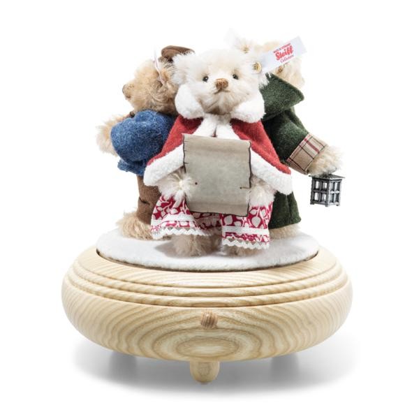 Steiff Weihnachtssänger Teddybären-Set auf Musikbox 24,5 cm 007552