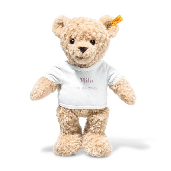 Steiff Teddybär zur Geburt beige mit T-Shirt 32 cm