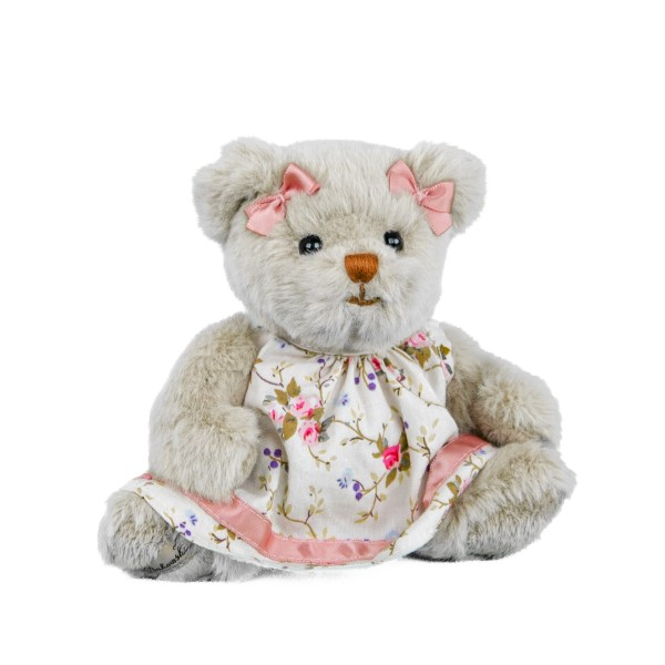 Bukowski Teddybär Maya 15 cm grau mit Blumenkleid