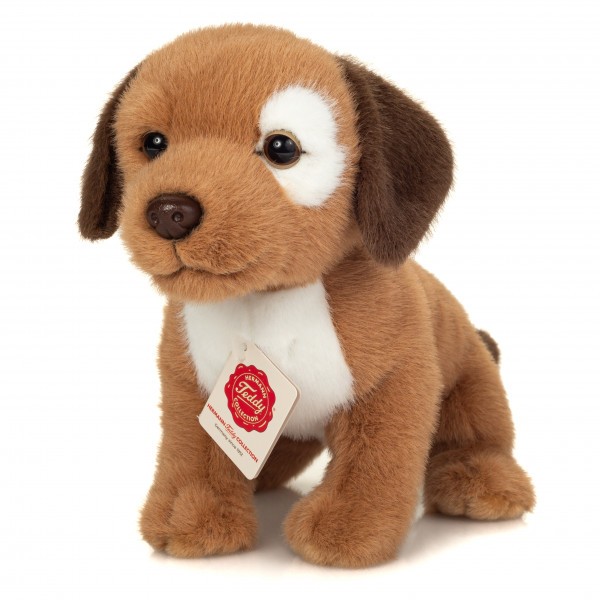 Teddy Hermann Hundewelpe Milow weiß/braun 25 cm Kuscheltier