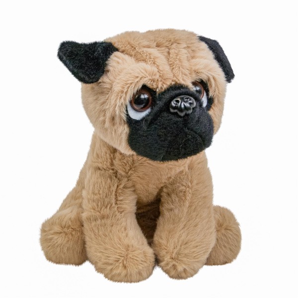 Mops sitzend 16 cm Plüschhund