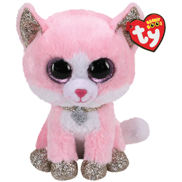 Katze Fiona 15 cm rosa mit Glitzeraugen Kuscheltier