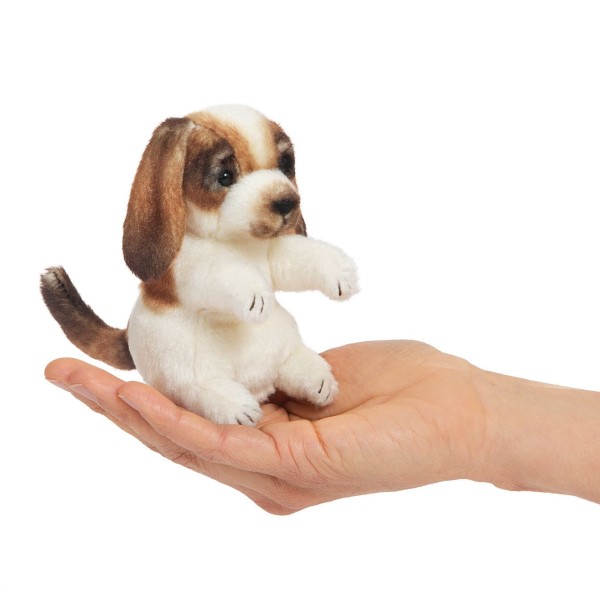 Folkmanis Fingerpuppe mini Hund braun/weiß 13 cm