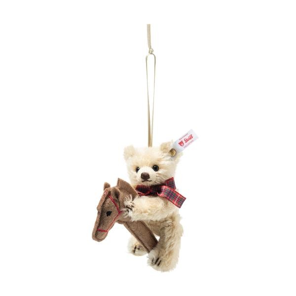 Steiff Teddybär mit Steckenpferd Weihnachtsornament 11 cm 007651