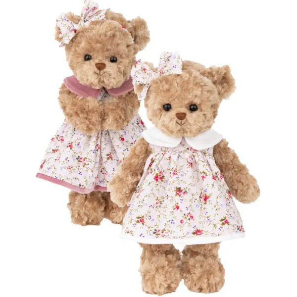 Bukowski Teddybär Hanna braun/rosa mit Kleid 35 cm