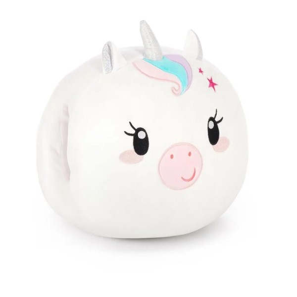 Kissen Super Soft Einhorn weiß/bunt 33 cm