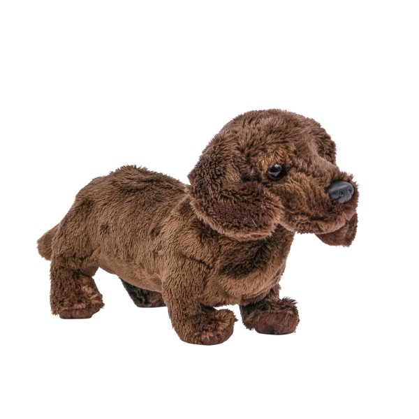Kuscheltier Hund Dackel 19 cm dunkelbraun Plüschhund Plüschdackel