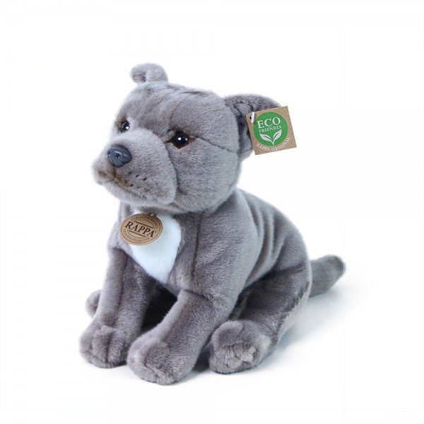 Pluschtier Hund Pitbull Sitzend 30 Cm Grau American Staffordshire Terrier Teddys Rothenburg