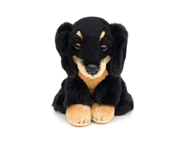 Dackel 13 cm sitzend Kuscheltier Hund schwarz-braun Uni-Toys