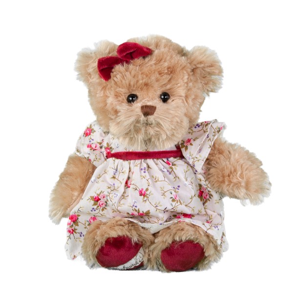 Bukowski Teddybär Cataleya braun/rosa mit Kleid 25 cm