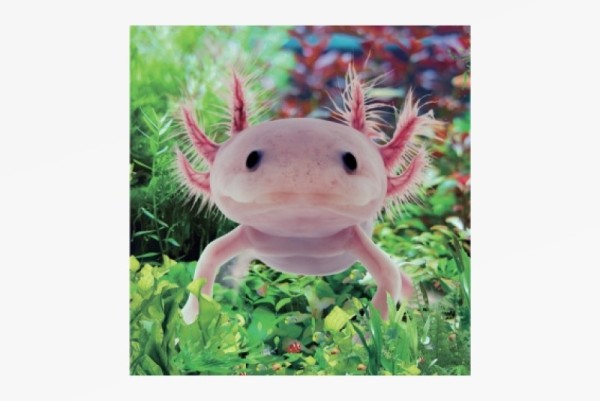 Plüschkissen Axolotl 35 x 35 cm Foto Tierkissen